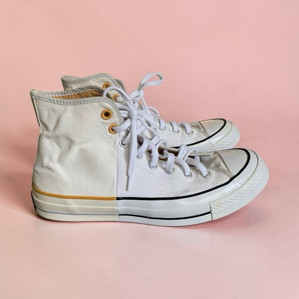 Converse White Canvas High Top Sneakers Women Size 9 EU 40 Preppy Streetwear